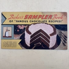 Vintage Bakers Sampler Book Of Famous Chocolate Recipes 1936 General Foods