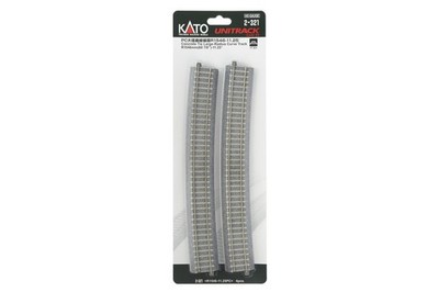 Kato HO Scale ~ Code 83 Unitrack Concrete Tie Large-Radius Curve ~ 4 Pcs ~ 2-321