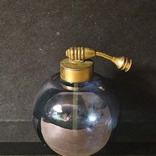 Vintage Perfume Atomizer Empty Peacock Blue Purple Bottle