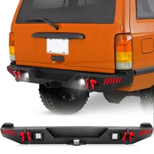 Rear Bumper for 1984-2001 Jeep Cherokee XJ (2/4 Doors) Off-Road Textured Black