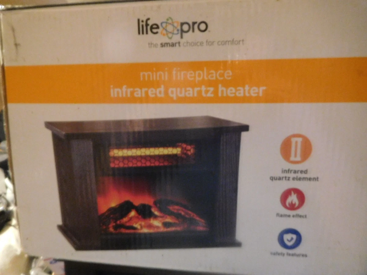 Life Pro Portable Electric Mini Fireplace Heater Freestanding Infrared Stove  | eBay