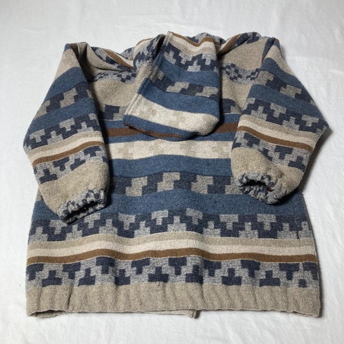 Cappotto donna vintage con cappuccio Karizma Southwest misto lana azteca taglia 12 - Foto 3 di 9