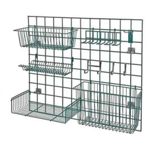 Quantum Food Service 36" Light Duty Green Epoxy Coated Grid Task Station Kit