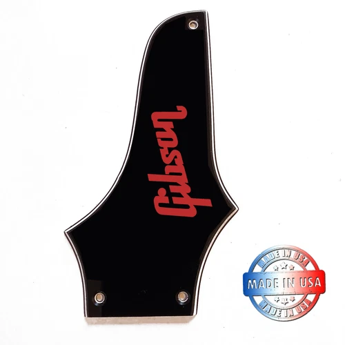 Black/White/Black Truss Rod Cover for Epiphone Thunderbird #2 + Red Decal