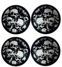 4 Skulls Smoke Bullet Turn Signal Light Lens Covers For Harley Davidson 