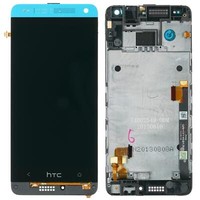 Original Htc One Mini M4 Displaymodul Display Scheibe Glas Kabel Flex Blau