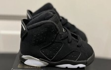 Nike Air Jordan 6 Retro TD Newborns Chrome Size 2C DX6179 001 NO BOX LID
