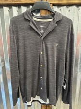 Frye Men s Heathered Notched Collar Premium Pajama Loungewear Top Size Gray New