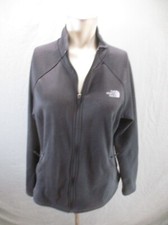 The North Face Size L Women BLK Full Zip Stand Collar Pocket Athletic Jacket 640