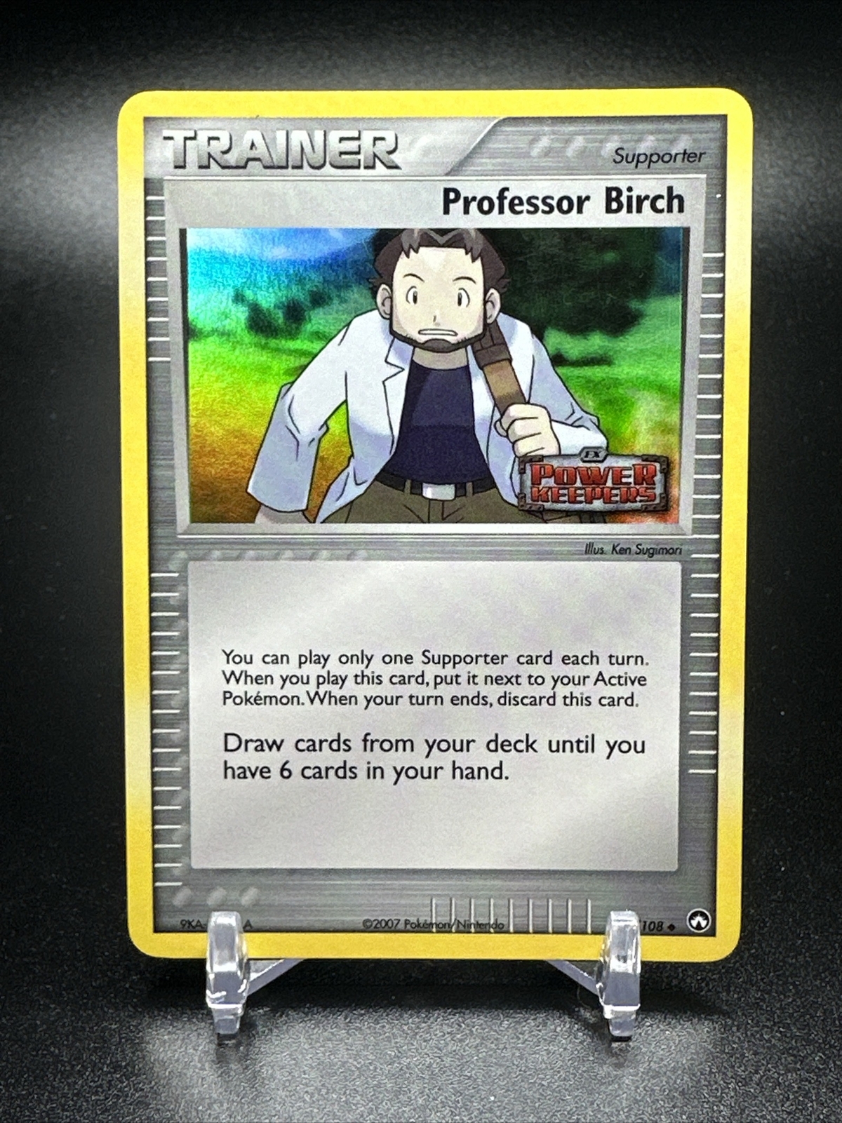 Pokemon Professor Birch Stamped Reverse Holo EX Power Keepers 80/108 LP