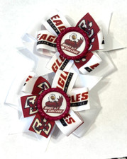 Beautiful Boston College Eagles Inspired pigtail hairbows for girls.