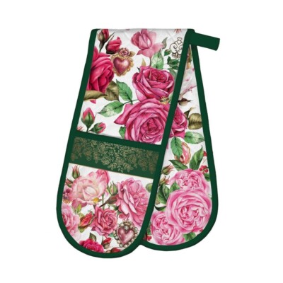 Michel Design Works Royal Rose Cotton Kitchen Double Oven Glove