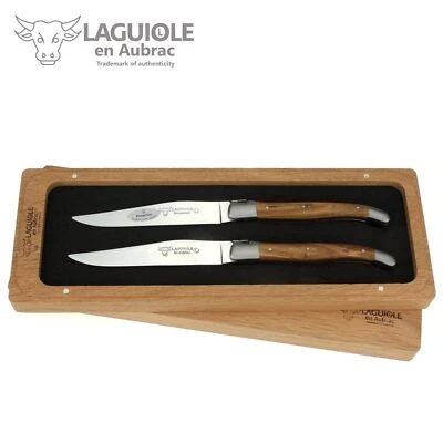 Laguiole en Aubrac - 2er Set französische Laguiole Steakmesser - Griff Pistazie - Bild 1 von 4