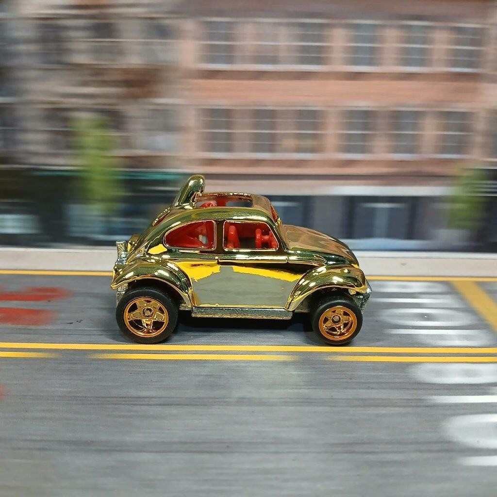 Hot Wheels VOLKSWAGEN VW BAJA BEETLE Gold CHROME (WANGSTAR CUSTOM