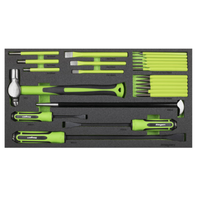 Sealey S01279 Werkzeugablage mit Hebeleisen, Hammer & Locher-Set 23-teilig SSF
