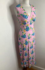 BNWT Marks & Spencer X GHOST floral midi dress Size 10 R NEW pink sleeveless