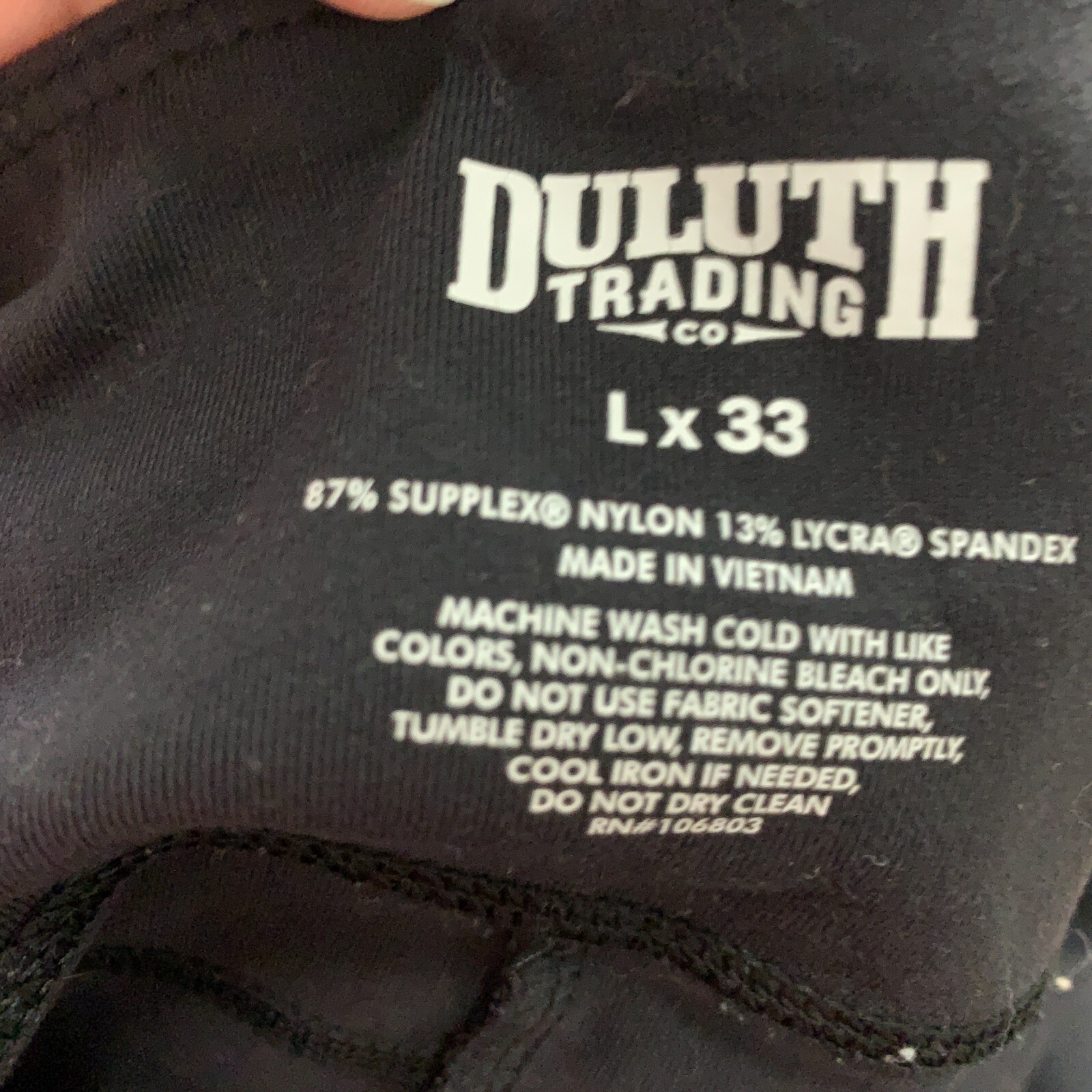 Duluth Trading Pants Womens Large x 33 Black Leggings Pull On Stretch