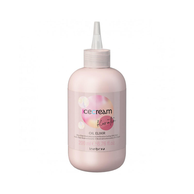Inebrya Ice Cream Keratin Olio-Elixir 200ml: Elisir Ristrutturante Professionale