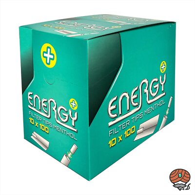 10x Energy+ Plus Slim Filter Tips Menthol, 6 mm, 100 Feinfilter (ehem. Elixyr)