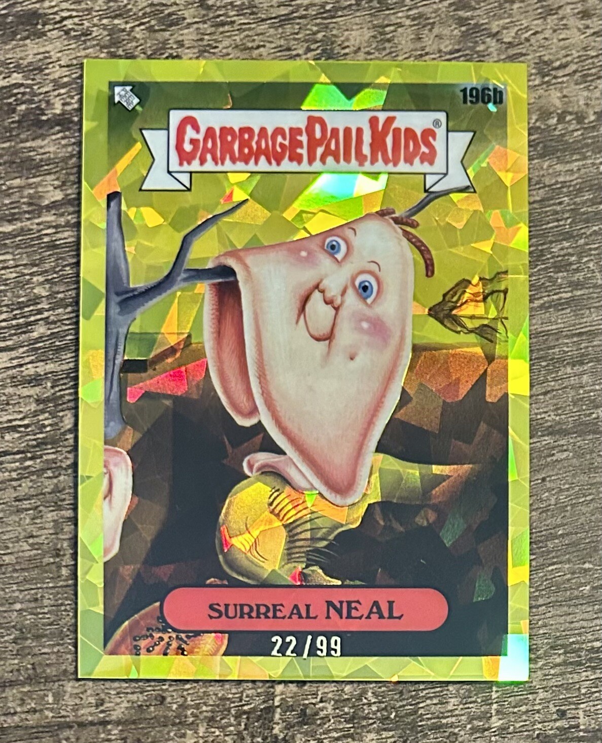 2022 Topps Garbage Pail Kids Sapphire Edition Yellow #196b Surreal Neal front