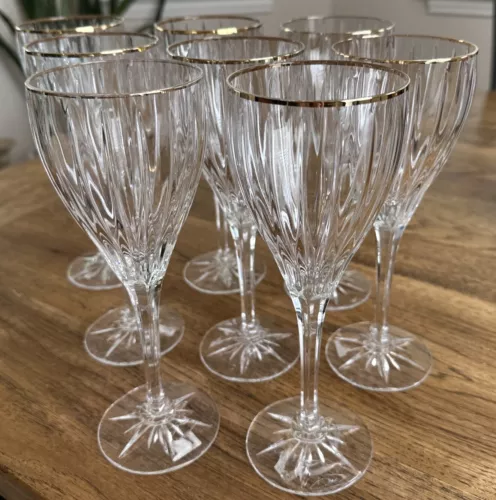 Mikasa "Golden Tiara" Gold Trim Goblets Set Of 8