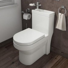 2 in 1 Close Coupled Toilet with Sink on Top Basin Tap Cloakroom Space Saving WC