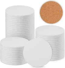 40 Pieces 4 Inch round Blank Ceramic Coasters, Unglazed Ceramic Tiles Coasters, 