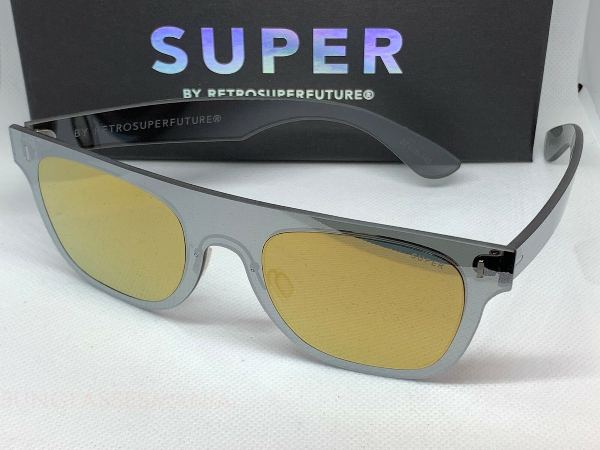 RetroSuperFuture Duo Lens Flat Top Gold Sunglasses VF9 size 57mm 