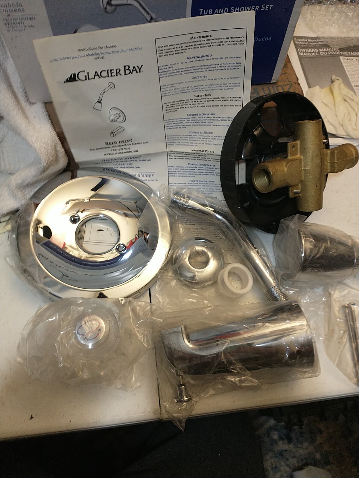 Glacier Bay Tub And Shower Valve And Kit Chrome (New Open Box) eBay