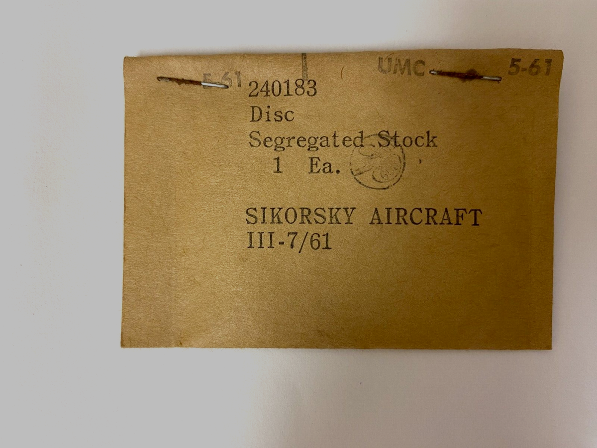 Sikorsky Segregated Stock Disc, Valve Fire Extinguisher P/N 240183