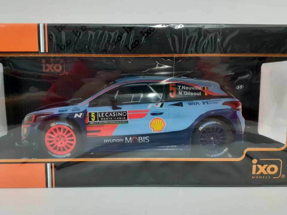 MODELLINO 1:18 AUTO RALLY IXO HYUNDAI i20 WRC NEUVILLE MONTE CARLO 2018 DIE CAST - Immagine 2 di 4