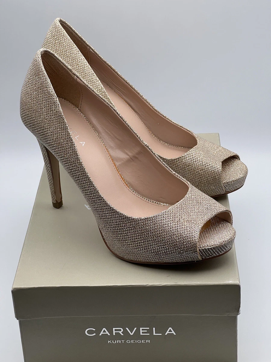 CARVELA KURT GEIGER Silver Court Shoe LARA EUR 39 NEW WITH BOX