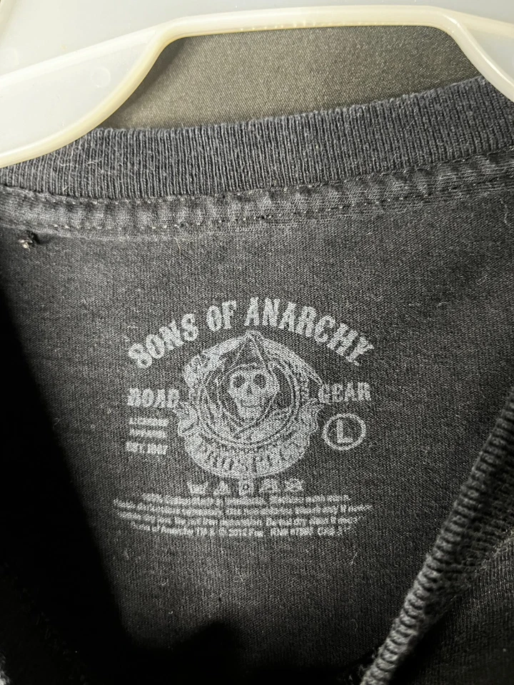 Sons Of Anarchy Mens Graphic T-Shirt Y2K Black Reaper Short Sleeve Size L - Image 2 of 2