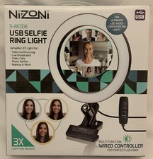 NIZONI 3-MODE USB SELFIE RING LIGHT MULTI-FUNCTION WIRED CONTROLLER NEW IN BOX