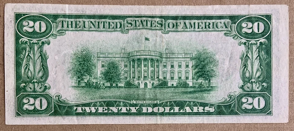 1934 A Series $20.00 Bill Federal Reserve Note Collectors Almost Uncirculated - Image 3 of 3