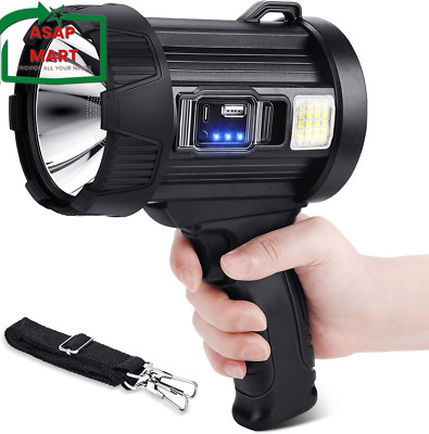Rechargeable Spotlight, 1000000 Lumens Bright LED Spotlight Flashlight, Long Run