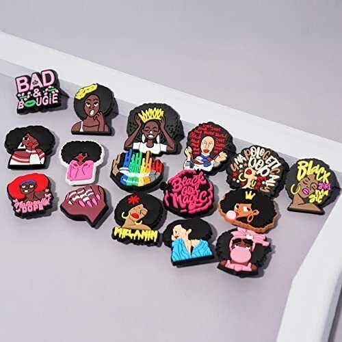 Croc Shoe Charms Black Girl Women Magic Shoe Charms Fits for Shoe Decorations - Picture 2 of 6