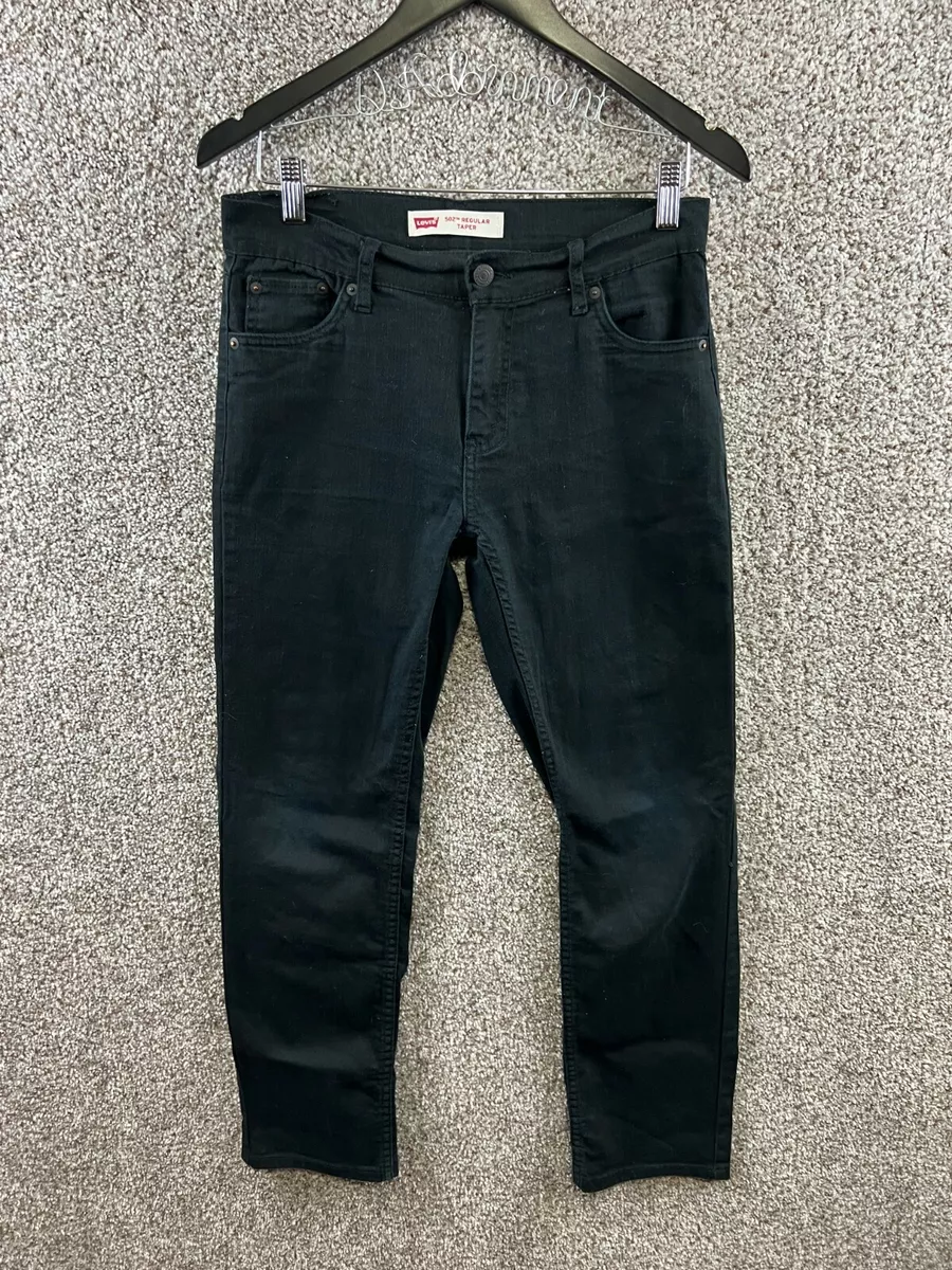 Levis 502 Regular Taper Jeans Boys Size 16 Black Tapered Jeans