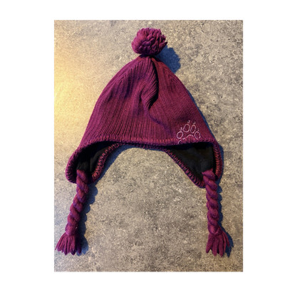 Jack Wolfskin Stormlock Fleece Strickmütze lila Gr. M gefüttert Bommel