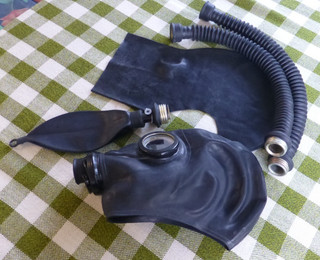 Latex Gasmaske Party Gummi Haube Fetisch als Deko