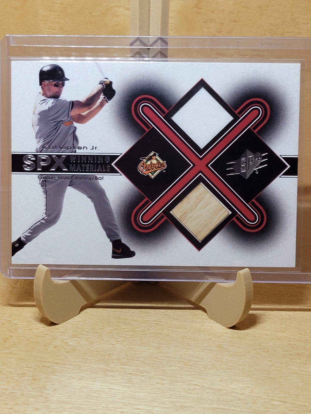 2001 SPx Winning Materials #CR Cal Ripken Jr. Game Used Patch/Bat Orioles