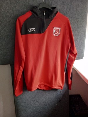 Saller Trainingspullover Gr. L | Rot-Schwarz | Half-Zip Sweatshirt Sport