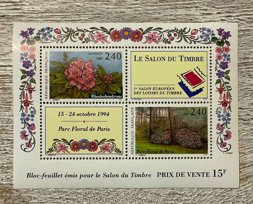 BLOC-FEUILLET SALON DU TIMBRE 1994 - PARC FLORAL DE PARIS - Photo 1/1