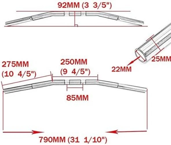 Manillar de arrastre con hoyuelos de 1 pulgada Harley Davidson - Compatible con Sportster 883/1200 Foto 4 de 4