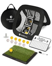 GIRAFFYCO Golf Chipping Net Set with Mat  Practice Balls - Pop-Up 3-Target C...