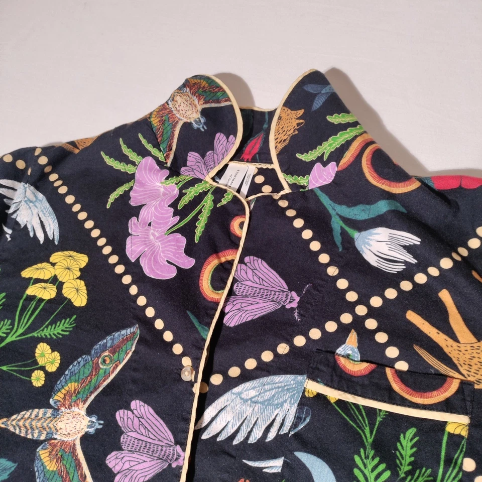 Top Pijama Floral Rosa de Weerd Anthropologie Polilla Celestial XL Negro Foto 3 de 4