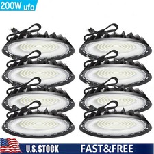 8 Pack 200W UFO Led High Bay Light Industrial Commercial Warehouse Factory Light