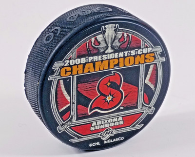 Arizona Sundogs 2008 Presidents Cup Champions Hockey Puck. CHL.