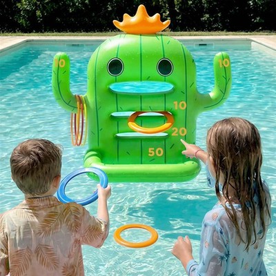 Funscape Kids Pool Toys, Inflatable Cactus Water Toss Game, Outdoor Backyard ...