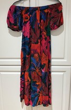 Farm Rio Off The Shoulder Cover Up Dress Size Small Surreal Nature Print NWT